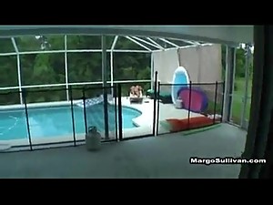son rubs n fucks mom by pool