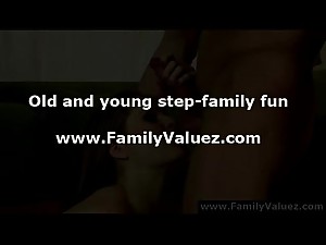 Daughter sucking older cock in family play