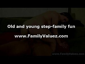 Young step-daughter takes rough anal