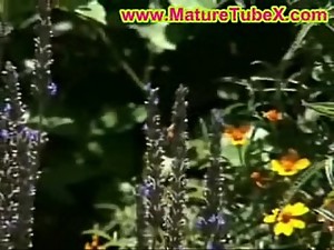 mom and son at the garden