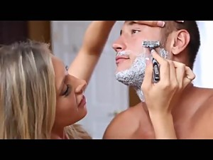 big boobs stepmom happily helps stepson in