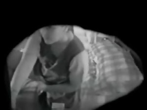 Son catches mom masturbating watching his