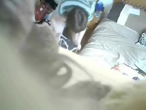 Mom masturbating in bed room caught by