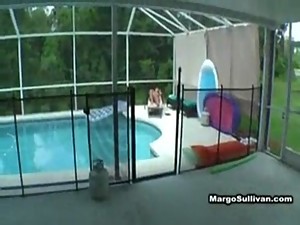 son rubs n fucks mom by pool
