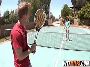 Tennis MILF gets fucked hard with Katie