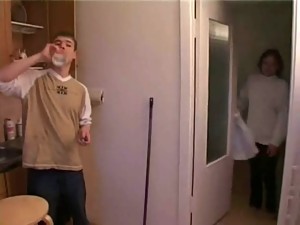 Mommy Catches stepson in kitchen