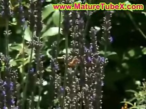 mom and son at the garden