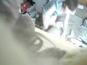 Mom masturbating in bed room caught by not