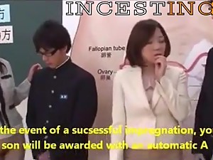 Mommy teaching own son about creampie