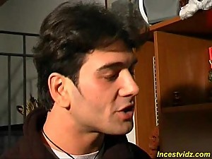 Hot busty mommy fucks with her son and